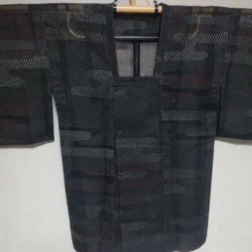 순수 실크 얇은 비단 직조 도행 코트 기하학 패턴