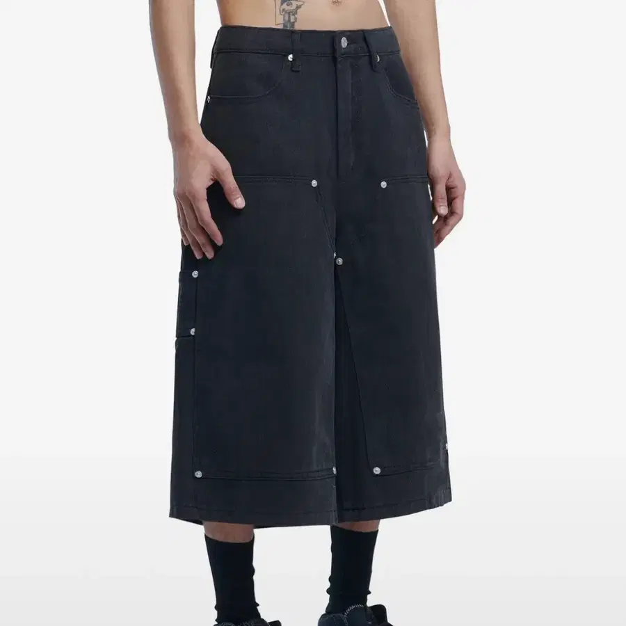 노매뉴얼 C.D.L BERMUDA PANTS - WASHED BLACK L(34)