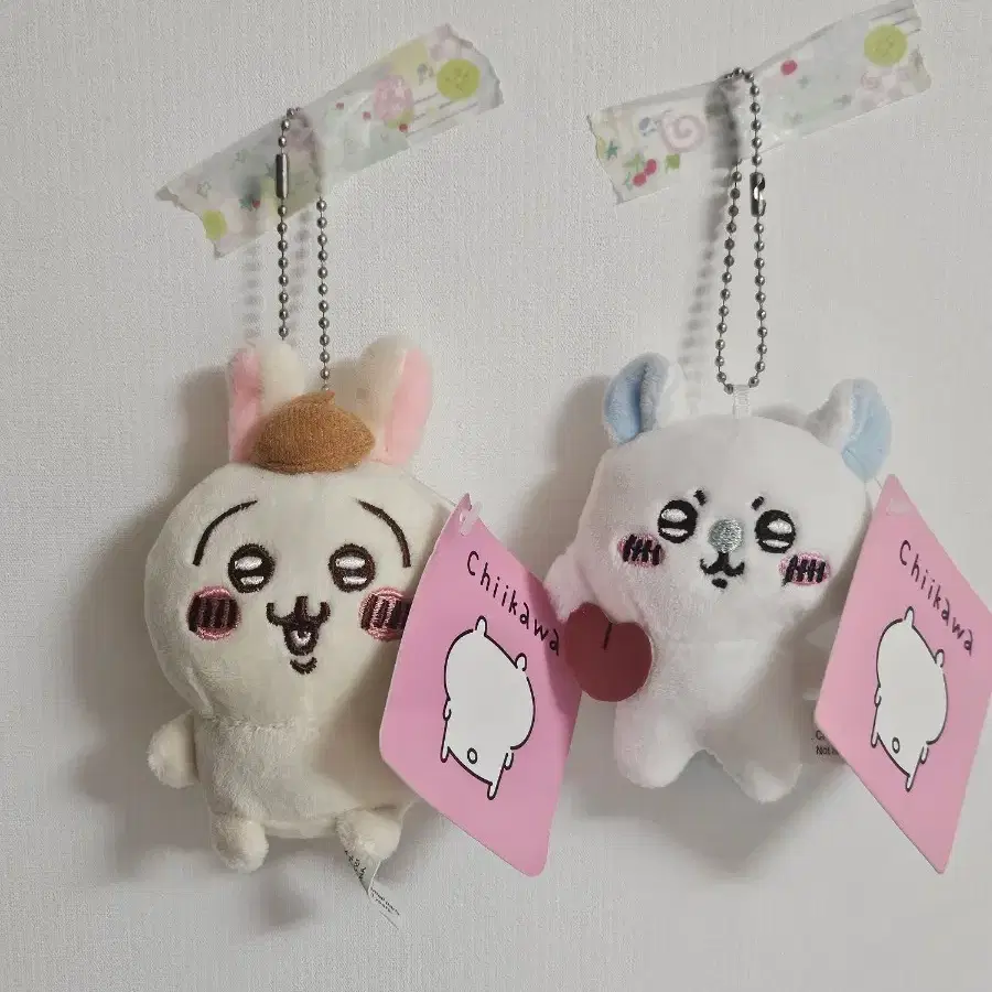 먼작귀 폼폼푸린 우사기&모몽가 인형 키링 세트