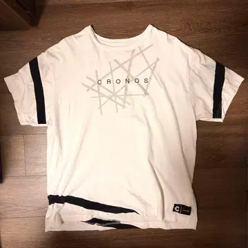 CRONOS 크로노스 오버 사이즈 반팔 티셔츠 화이트 그래픽