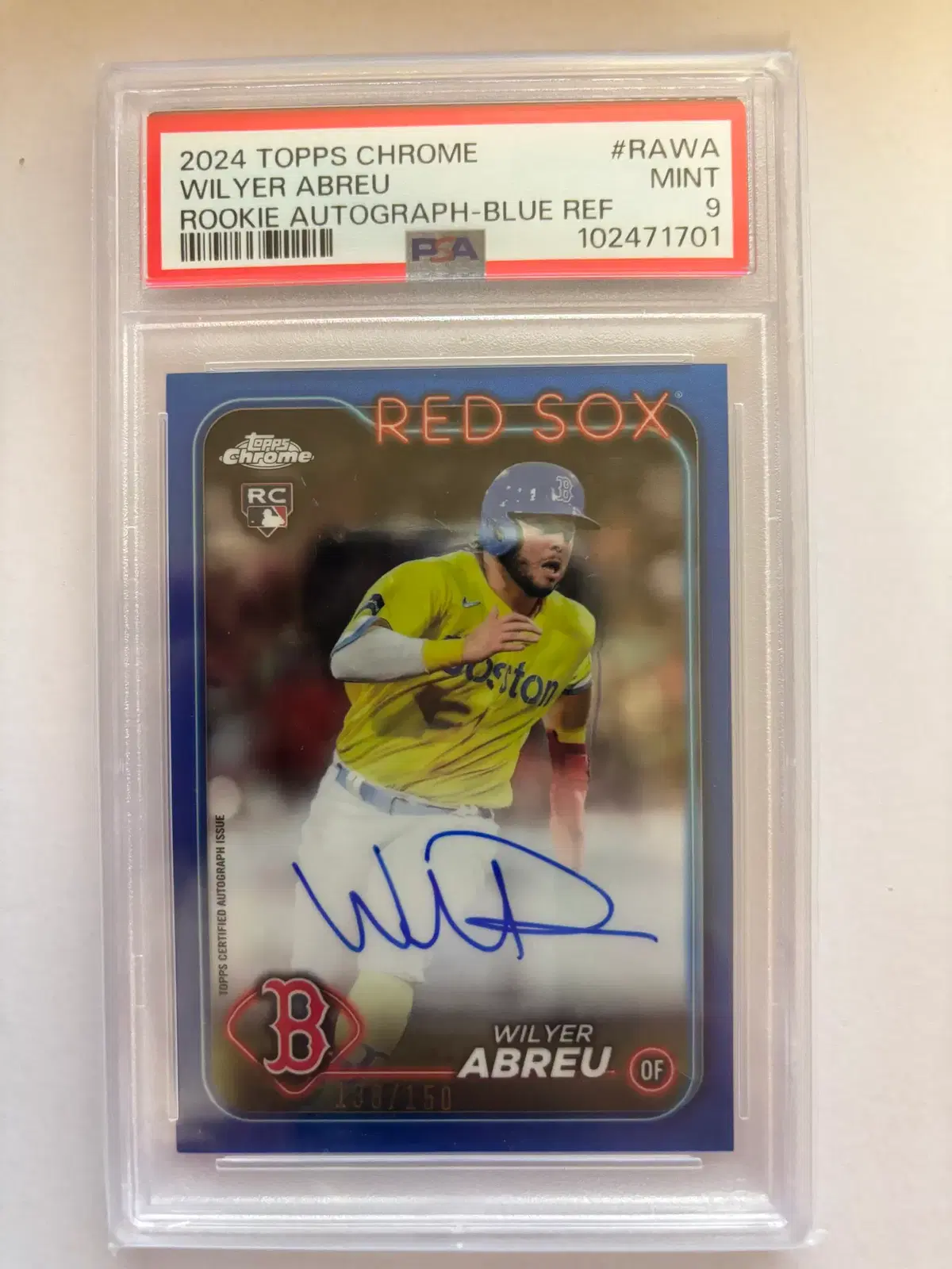 [MLB] 보스턴 윌리어 아브레우 블루 루키 온오토 PSA 9 (/150)