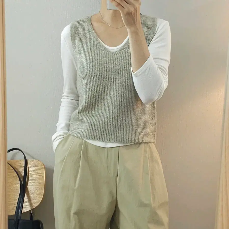 (F)여성 브이넥 니트 조끼 베스트 M16W4671