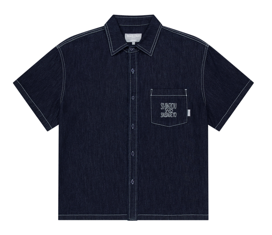 (마하그리드) 진격의거인 SASAGEYO DENIM HALF SHIRT[BLUE]