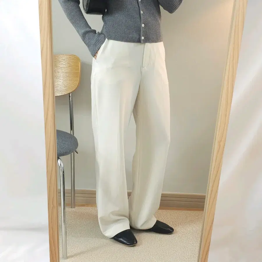 (55)더엣지 여성 팬츠 슬랙스 아이보리 W4678