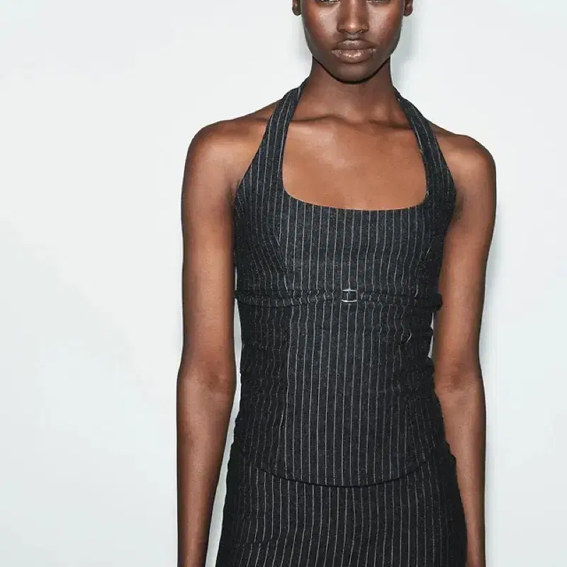 Zara 자라 홀터넥 인터록 탑 진회색 S