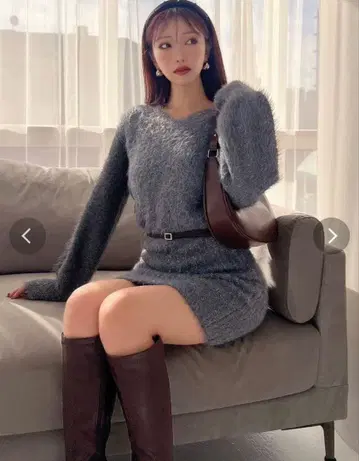 RESEXXY 리젝시 라메 샤기 미니 원피스