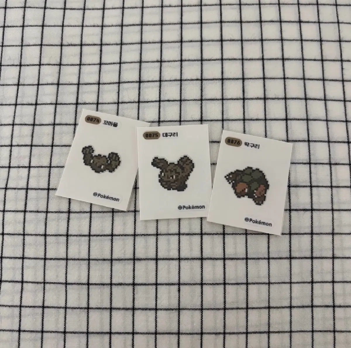 포켓몬 픽셀 띠부씰 꼬마돌 데구리