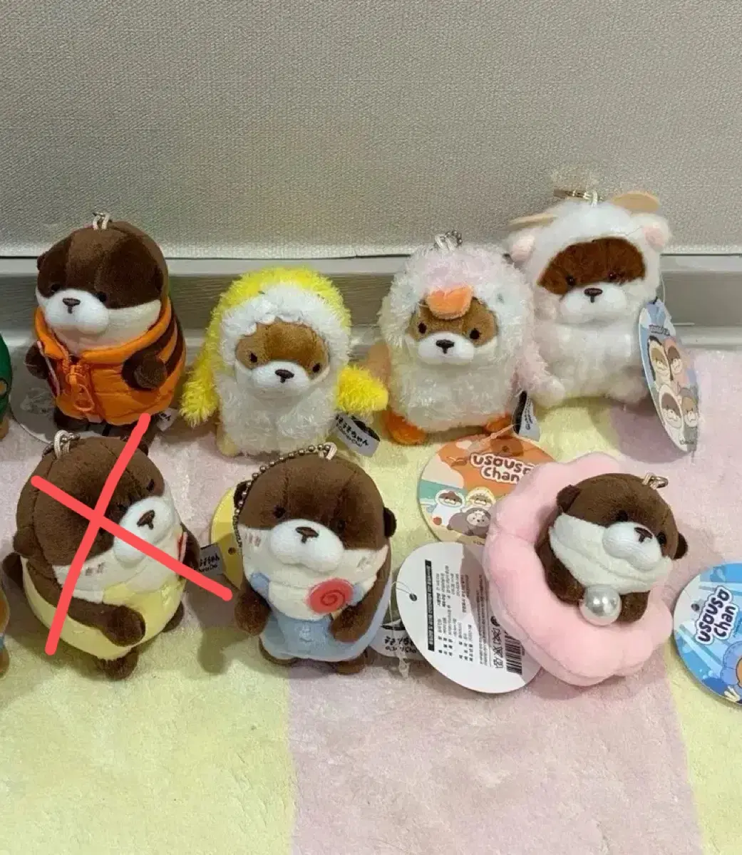 우소우소짱 키링 인형(상어 펭귄 등산 진주 양 등)