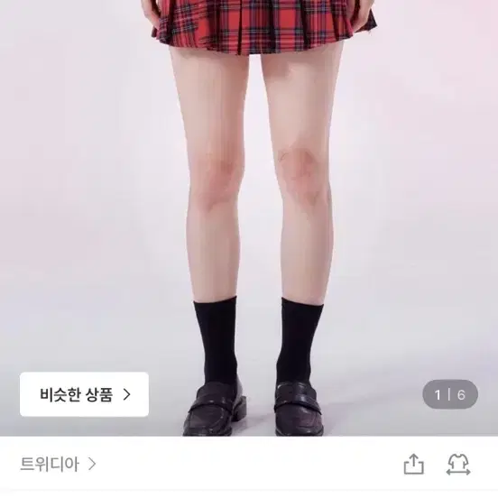 타탄체크 플리츠 미니 스커트 트위디아