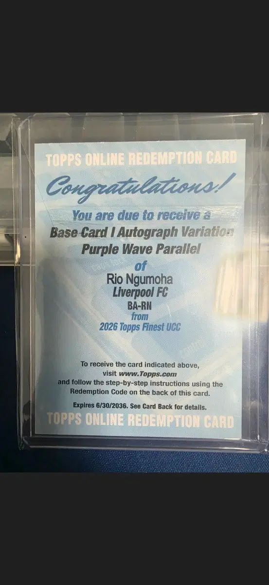 2026 Topps Finest UCC 은구모하 오토 리뎀