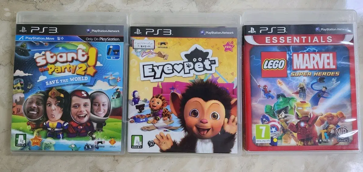 PS3 스타파티 2 / 아이펫 / 레고 마블 슈퍼히어로즈 게임 3종