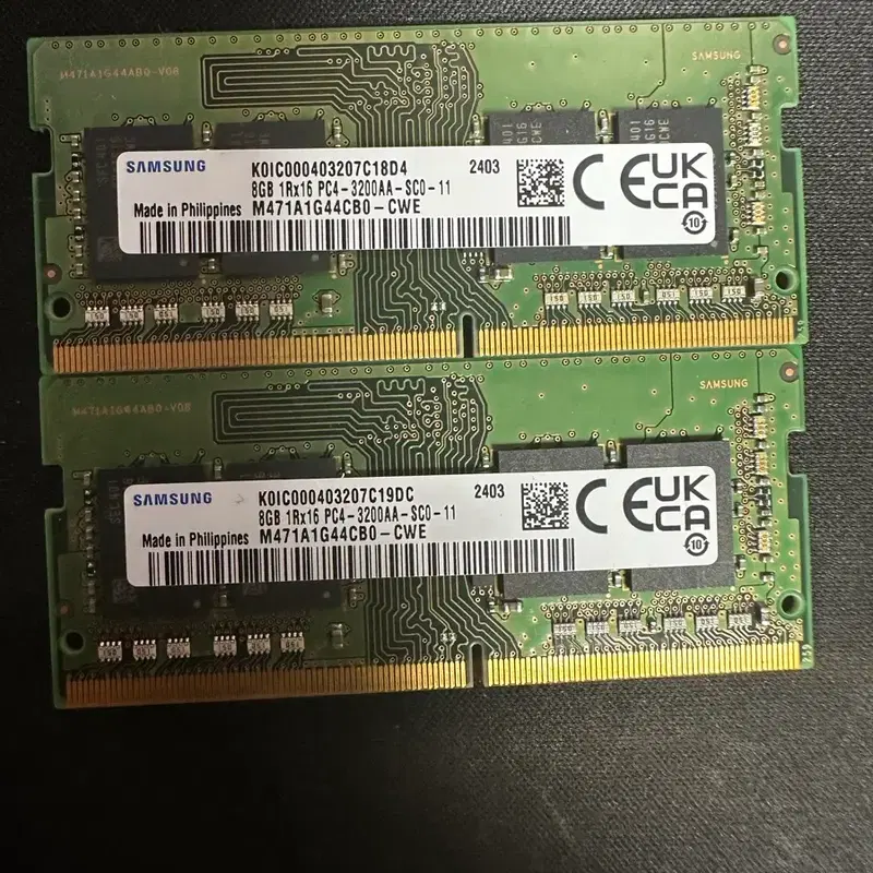 노트북, 미니PC 삼성 DDR4 3200 8GB 2개 판매
