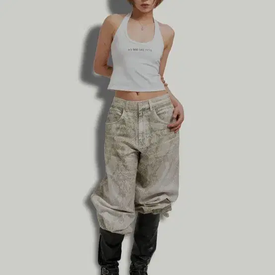그레일즈 PYTHON ILLUSION PANTS [BEIGE]