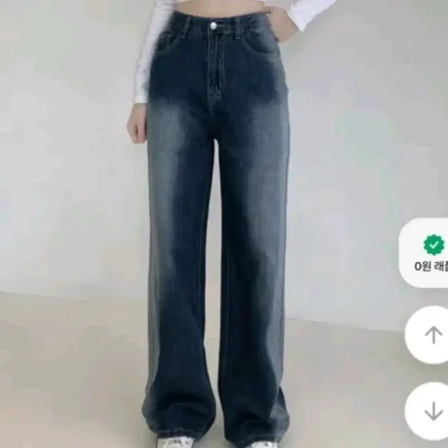에이블리 워싱 와이드 데님 팬츠