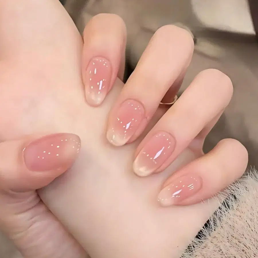밀키 글리터 젤리 네일팁