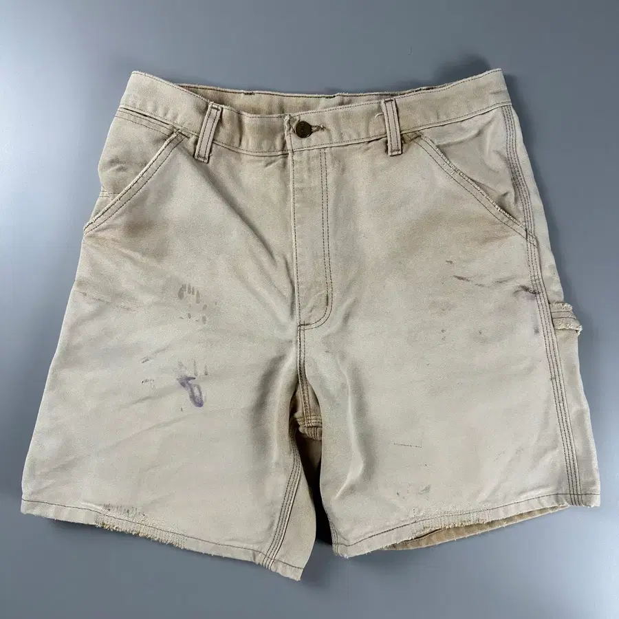 빈티지 칼하트 카펜터 디스트레스드 쇼츠 32