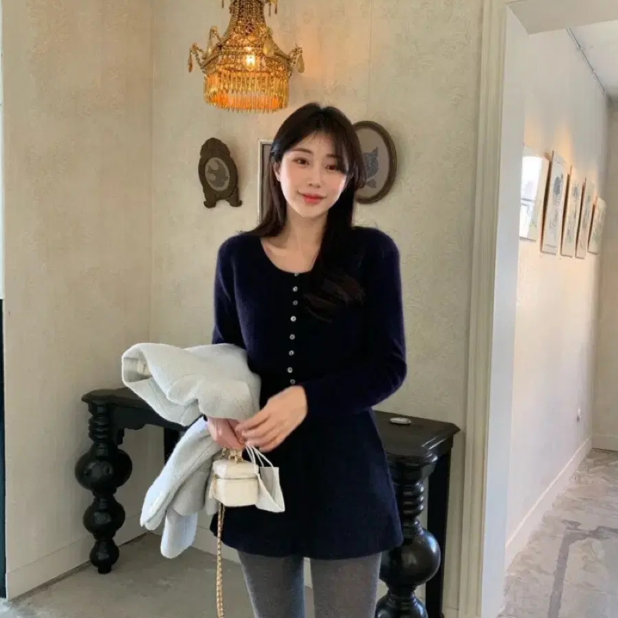 리에뜨 르 폭스 가디건 네이비