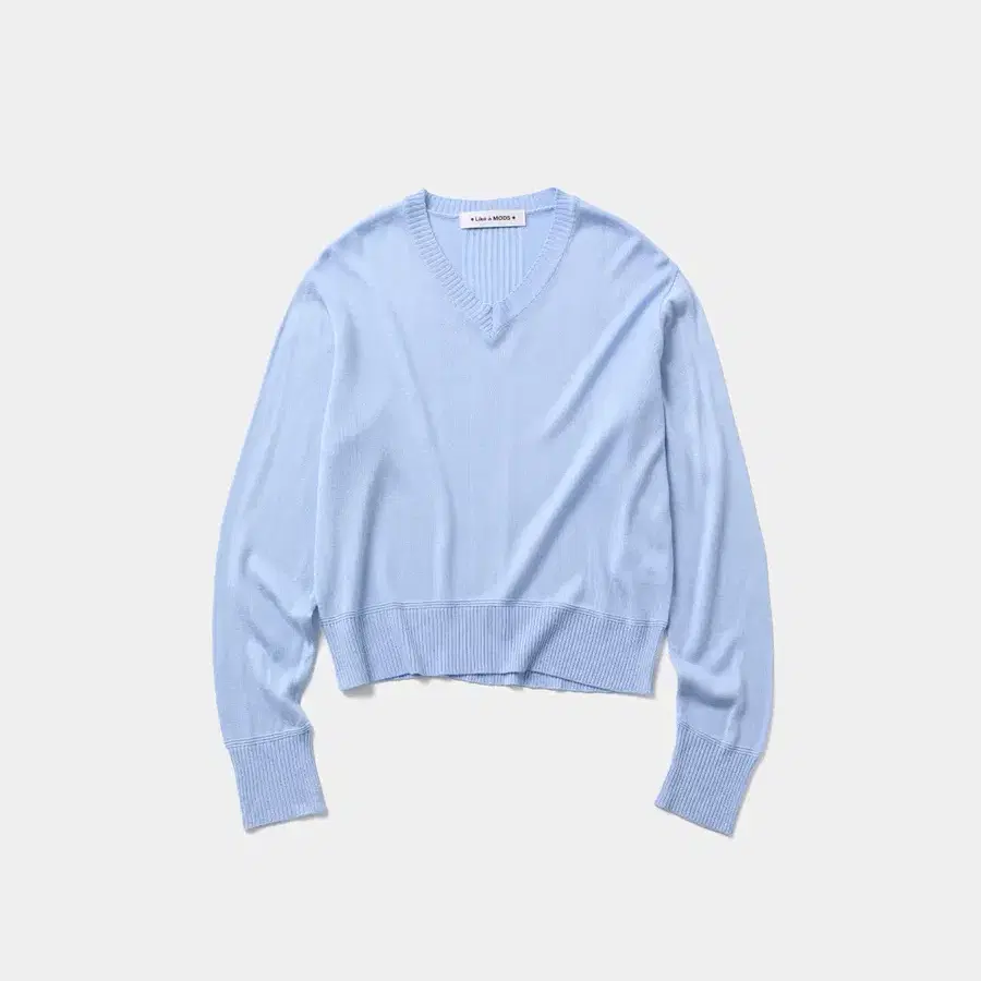 Line vneck knit_Light blue