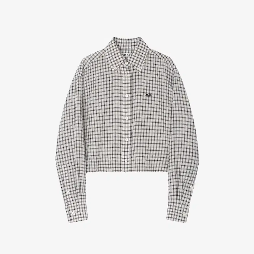 그로브 CHECK BILYN SHIRT 블랙 체크 크롭 셔츠