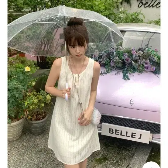 무디배디 장마 아이보리 원피스
