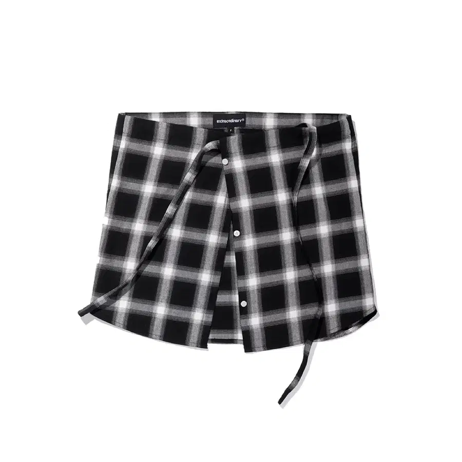 엑스트라 오디너리 CHECK REAR APRON 에이프런 레이어드 스커트