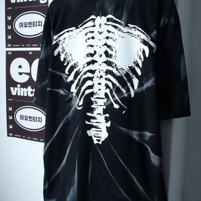(M-2XL) 주앙옴므 반팔 티셔츠 본프린팅 블랙 스트릿-H36903