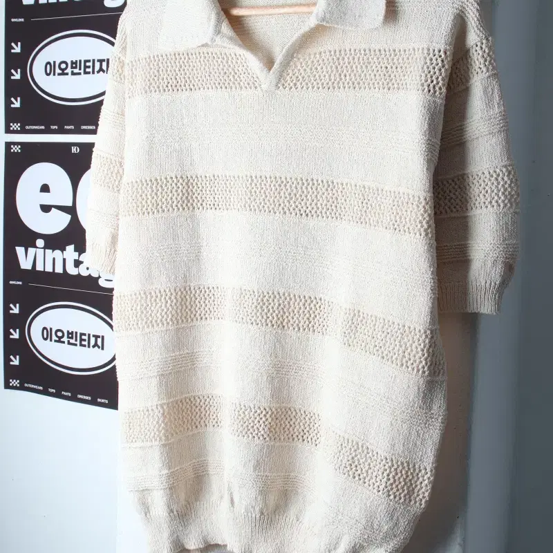 (XL-2XL) 르마드 반팔 카라 티셔츠 브이넥 니트-H36854