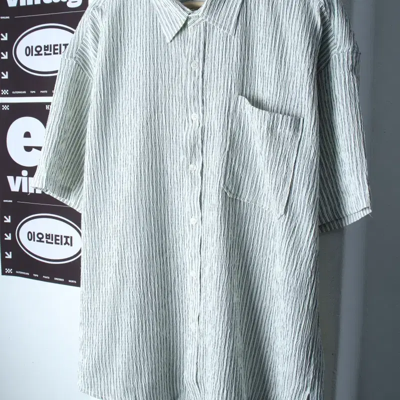 (L-XL) 엘엑스티 반팔 카라 티셔츠 셔츠 남방 시어서커-H36879