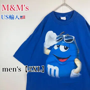 T915 [ US 수입 ] M&M's 반팔 셔츠 블루 계열 men's [ 2XL ]