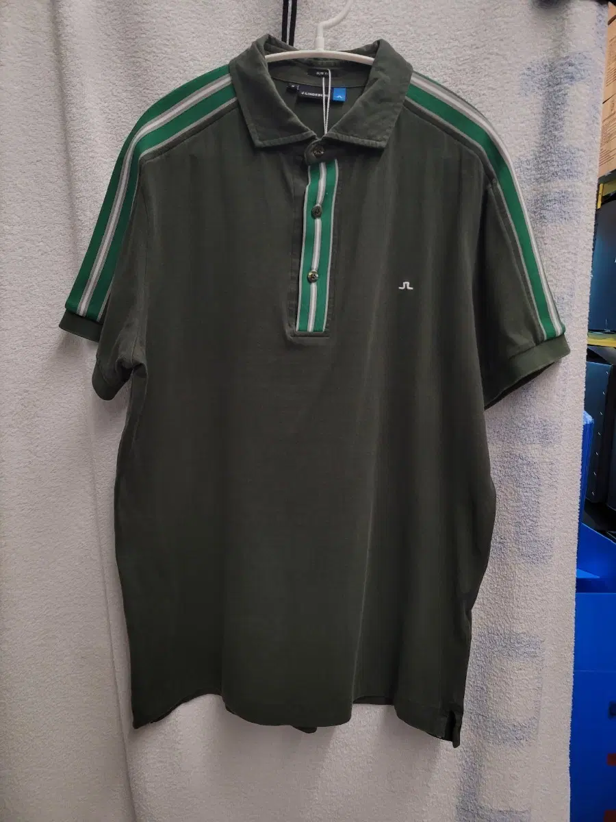 J. 린드버그 카라 반팔 셔츠 남성 M. 슬림핏
