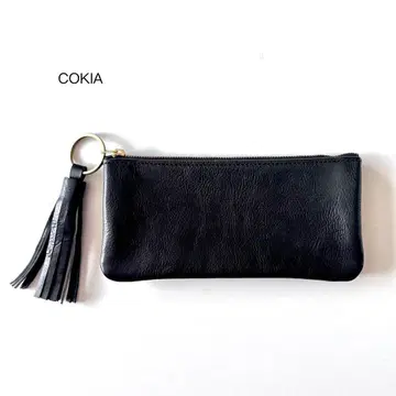 [새상품급] COKIA 가죽 장지갑 파우치 접이식 지갑 지퍼