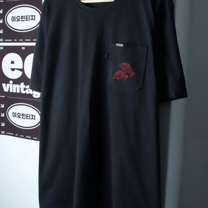 (XL-2XL) 컬럼비아 반팔 티셔츠 빅사이즈 포켓 블랙-H36775