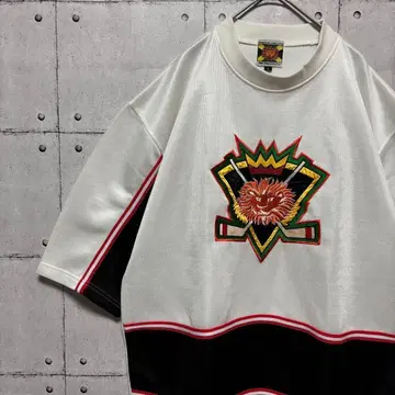 하키 셔츠 사자 자수 와펜 빅 실루엣 스트릿 F