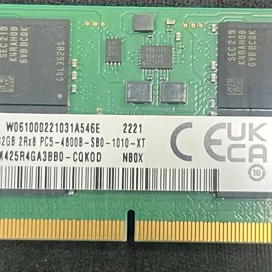 삼성전자 노트북 램DDR5 32GB 4800MHz 2Rx8 PC5-4800B-SBO-1010-