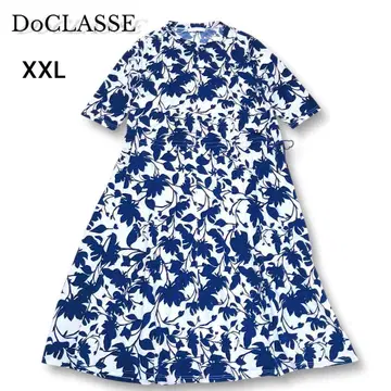 빅 사이즈 DoCLASSE 두클라쎄 꽃무늬 원피스 XXL 네이비