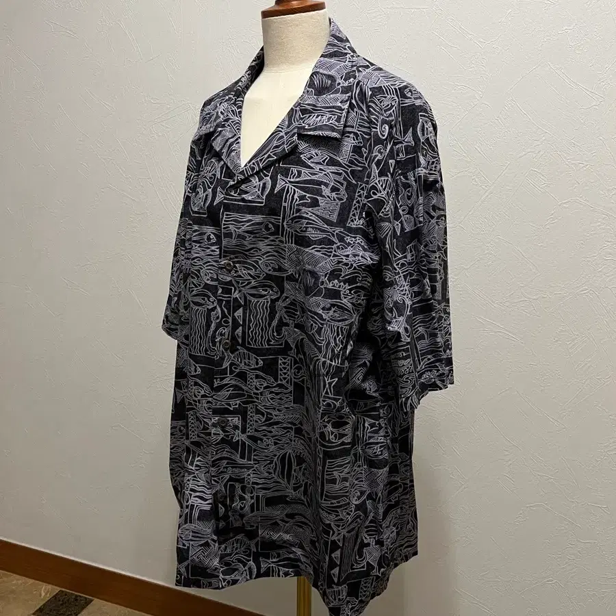 하와이안 셔츠 3XL(XL정도사이즈감) Made in Hawaii 100% Cotton 물고기 패턴