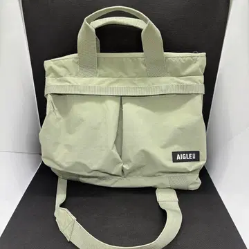 AIGLE 에이글 2WAY 토트백 숄더백 세이지 그린