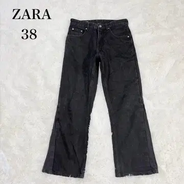 ZARA (38) 플레어 핏 데님 블랙 슬림 레그 청바지