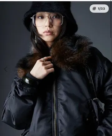 GEVS. 블루종 아우터 인조 모피 칼라 MA-1 블루종