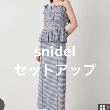 SNIDEL 깅엄 체크 셋업