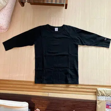 Champion T1011 래글런 7부 소매 블랙 M
