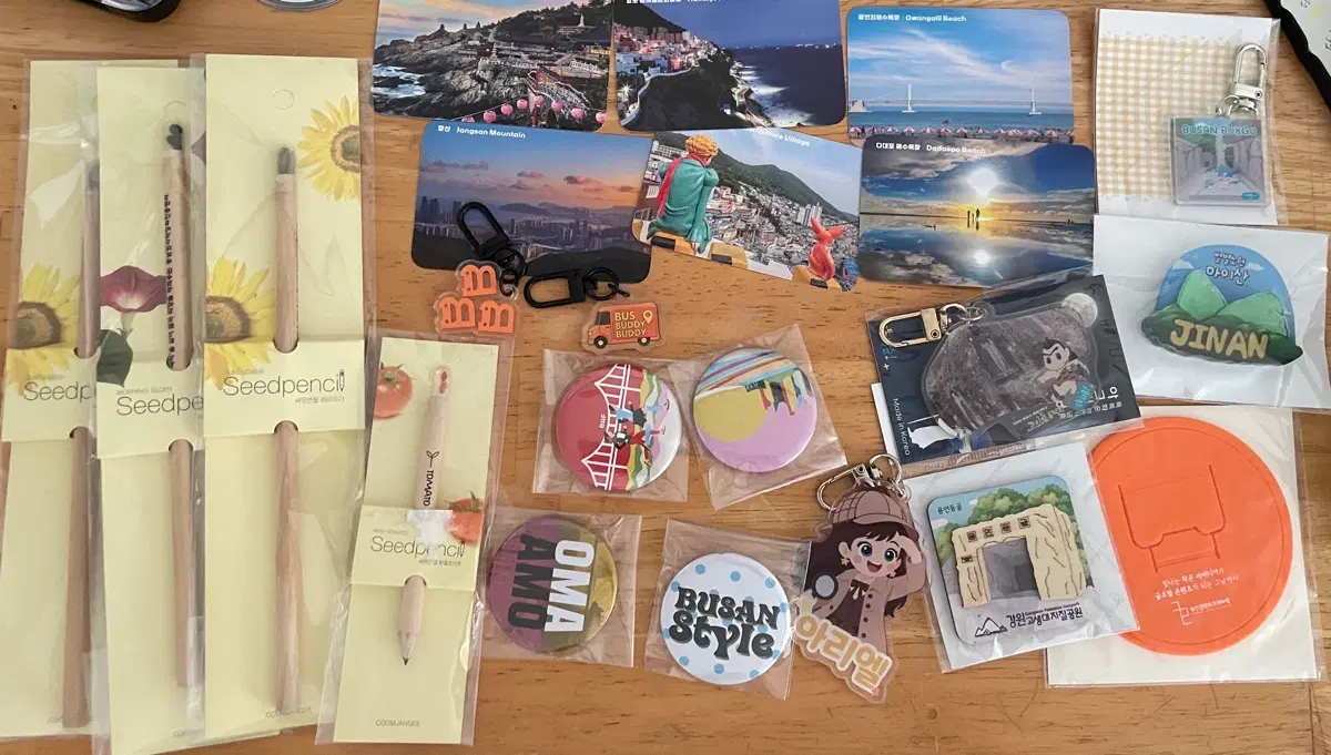 한국 세계 지역 여행 특산품 부산 포토카드 화순 키링 캔뱃지 특산물 마이산 마그넷 마그네틱 자석 용연동굴 씨앗연필 일괄