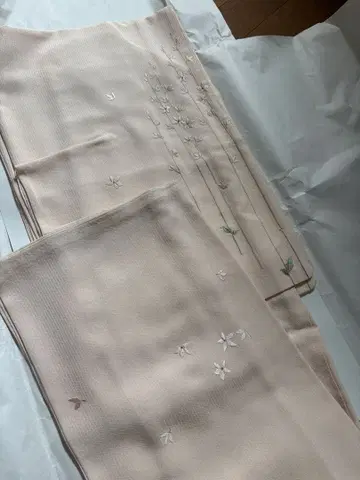 연한 핑크색 코몬 자수 기모노 마츠자카야 제작