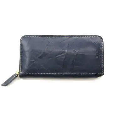 [새상품급] Ryu W'z SLIDER (L) WALLET 네이비 장지갑 가죽