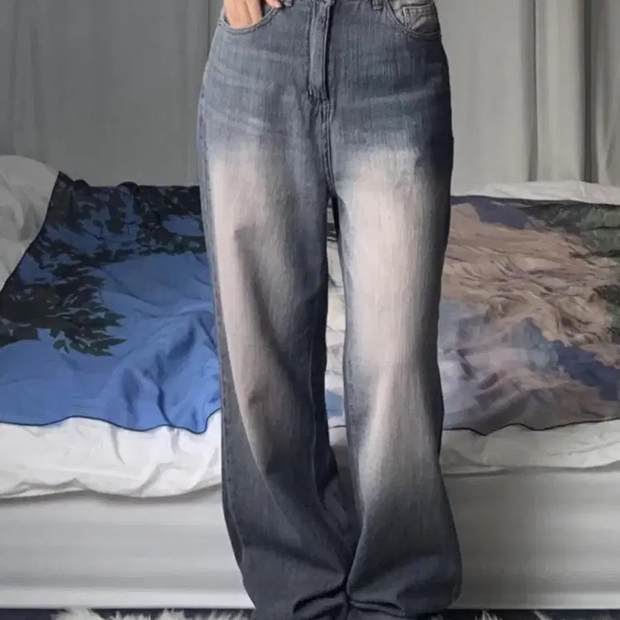 OOTJ 워싱 와이드 팬츠