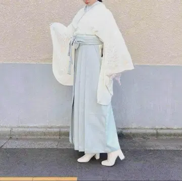 하카마 무지 페일 그린 졸업식