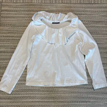 mizuiro ind 화이트 프릴 칼라 긴팔 티셔츠