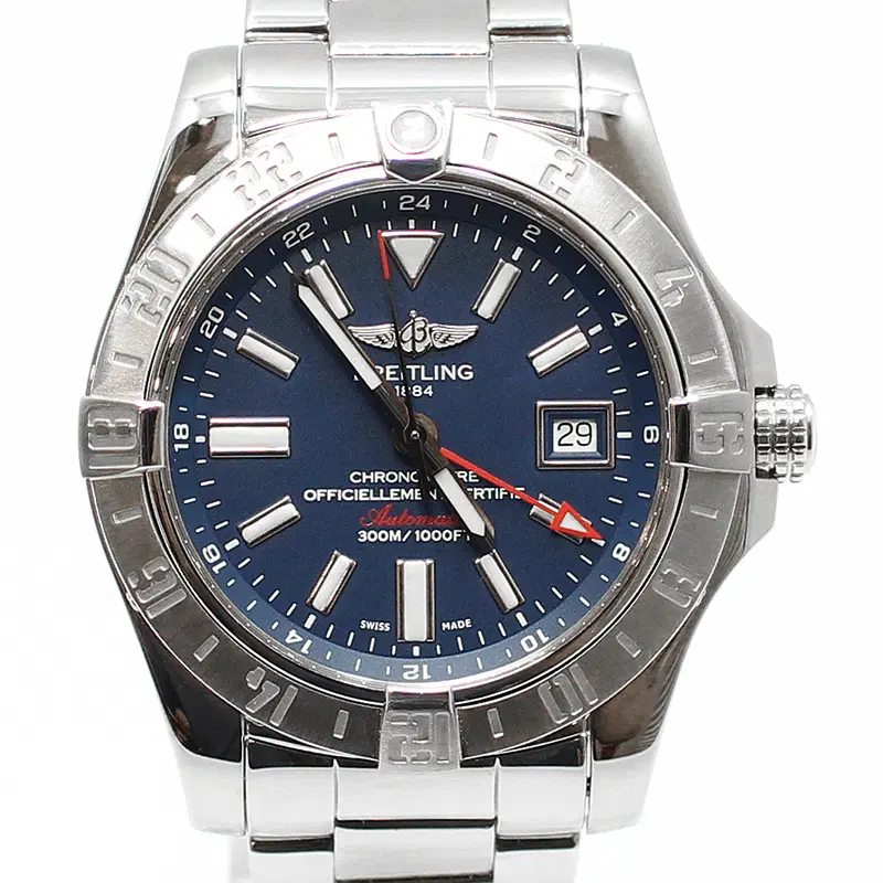 브라이틀링 A32390 어벤져 어벤저 2 GMT 43MM 청판 오토매틱 스틸 시계