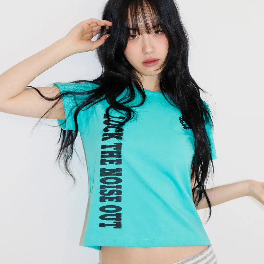 슬릭글로우 언락 세미 크롭 티셔츠 민트