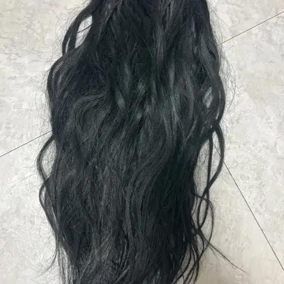 블랙 붙임머리 20인치 120피스 가발